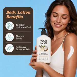 Lotion corporelle hydratante et nourrissante au beurre de karité, formule vanille et noix de coco, pour une peau souple, lisse et rafraîchie, tenue 48h, la plus vendue (OEM) - Product Image 2