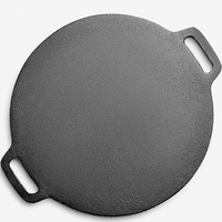 Wajan Tawa Anti Lengket, Plat Besi Cor Pre-seasoned untuk Steak, Panggangan, Penggorengan Pancake, Plat Masak Telur, Ramah Lingkungan, Cocok untuk Kompor Gas