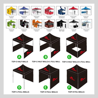 Tente de salon pliable FEAMONT, robuste, 3x6 m (10x20 pieds), avec auvent imperméable et graphismes imprimés personnalisés pour la promotion de la marque