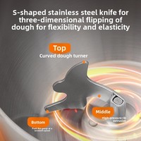 Nouveau Robot Pâtissier Entièrement Automatique Multifonctionnel, Pétrin Électrique Domestique Compact, Machine à Pétrir et à Fermer la Pâte Tout-en-un