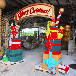 Statue géante d'arche <span class=keywords><strong>de</strong></span> Noël en fibre <span class=keywords><strong>de</strong></span> verre pour décoration extérieure, avec boîtes cadeaux empilées, pour cadeaux <span class=keywords><strong>de</strong></span> Noël surdimensionnés - Product Image 5