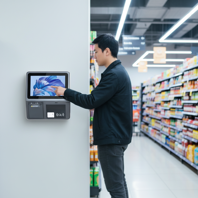 OEM Wall Mounted 11.6 Inch AIO Touchscreen POS Machine 4GB+32GB NFC Scanner Printer Android/Win Cash Register