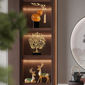 Nouvelle sculpture en forme de gourde de style chinois, ornement en or avec pompon en forme de pin, décoration de bureau et de salon, cadeau de pendaison de crémaillère - Product Image 4