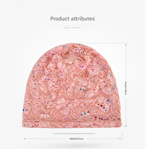 À la mode personnalisé dentelle femmes <span class=keywords><strong>chimio</strong></span> couvre-chef de sommeil doux et confortable réfléchissant Slouchy Beanie chapeau pour voyage et quotidien - Product Image 2