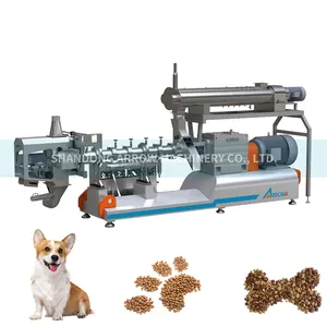 2024 नई अनुकूलित उच्च गुणवत्ता ट्विन स्क्रू पालतू कुत्ते का भोजन मशीन बिल्ली का चारा प्रसंस्करण लाइन उपकरण