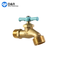 D & R bon prix robinet d'eau de jardin de couleur personnalisée robinet bibcock en laiton de 1/2 pouces