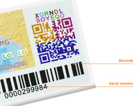 Fabrication d'étiquette anti-contrefaçon personnalisée autocollant coloré code qr étiquette autocollante avec système anti-contrefaçon