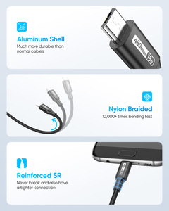 SUNGUY Nylon Braided 18W Fast <b>Charging</b> <b>Cable</b> Phone Charger USB Data <b>Cable</b> Power <b>Cable</b> for Mobile Phones Power Bank and Latop - Product Image 6