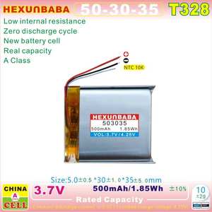 3.7V 500mAh 503035 3 fili polimero agli ioni di litio per cuffie Smart Watch altoparlante per cuffie GPS MP3 T328 - Product Image 4