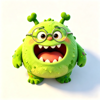 Jouets en vinyle PVC personnalisés OEM, figurine mignonne de monstre vert joyeux avec lunettes, poupée alien style peluche pour enfants et cadeaux