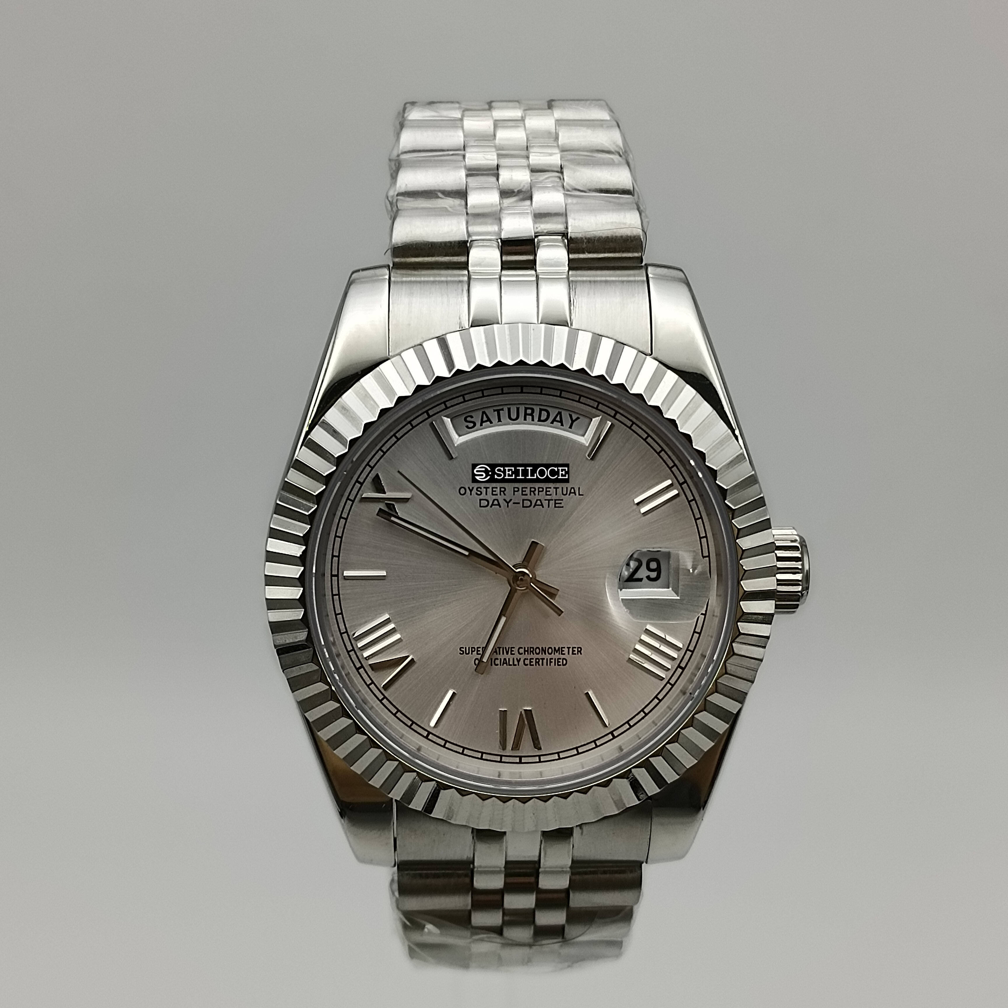 Silver Case+White Dial