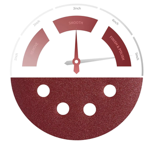 Kertas Amplas Aluminium Oksida Premium 5 inci 8 Lubang 60 80 100 120 150 Grit Sistem <span class=keywords><strong>Hook</strong></span> <span class=keywords><strong>Loop</strong></span> untuk Mesin Sander Orbital Acak - Product Image 2