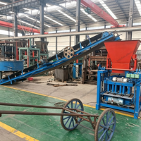 Machine à fabriquer des blocs creux semi-automatique, machine à briques en ciment 4-35A de type trémie pour blocs de 400x150x200mm, 5 pièces par moule