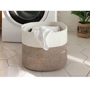 Cesto de almacenamiento de cesta tejida de cuerda de algodón grande marrón nuevo 2025 para <span class=keywords><strong>ropa</strong></span> <span class=keywords><strong>sucia</strong></span> - Product Image 4