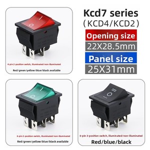kcd4 boat-type <b>switch</b> with light, four-pin rocker <b>switch</b>, two-position boat-type electric cooker <b>power</b> <b>switch</b>, silver contacts, - Product Image 3