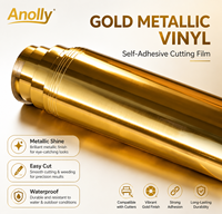 Fabricante en China, rollo de vinilo de corte, plotter de corte autoadhesivo de PVC dorado/plateado brillante para publicidad