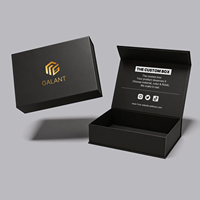 Kotak Hadiah Lipat Magnetik Kosong Berbahan Karton Kaku Matte Hitam Besar Mewah dengan Logo Kustom Premium
