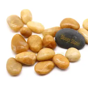 Landscaping Natural River Rocks Natural Polished Yellow Pebble Stone for garden decoration