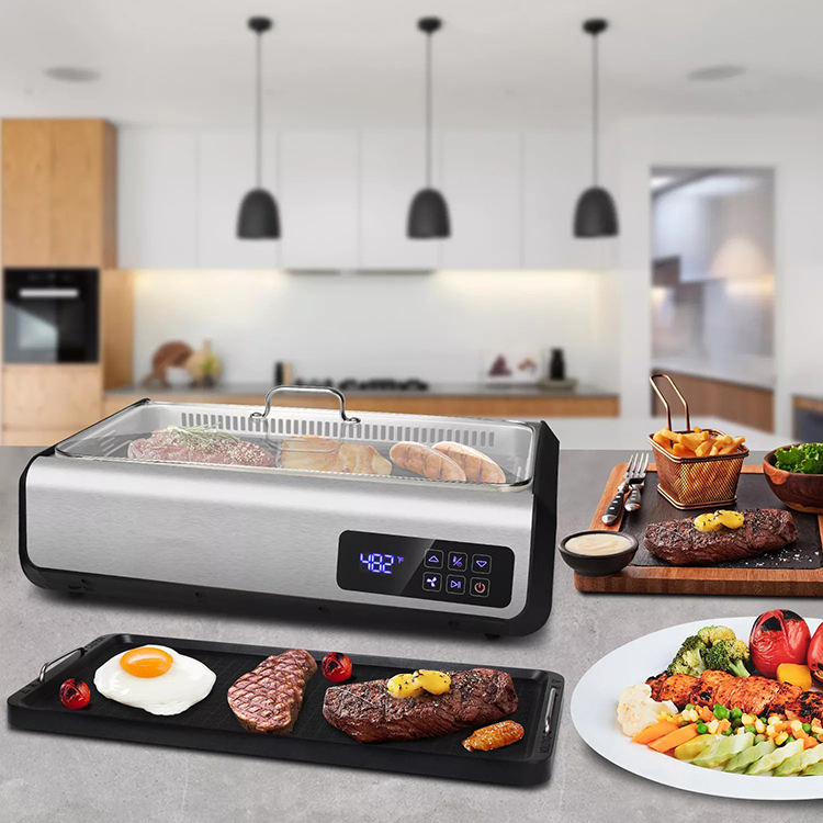 Indoor Electric BBQ Grill Roasting Pan Barbecue Machine Smokeless Grill ...