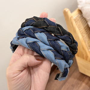 2023 fasce <span class=keywords><strong>per</strong></span> capelli intrecciate in tessuto Denim personalizzato cerchi <span class=keywords><strong>per</strong></span> capelli accessori <span class=keywords><strong>per</strong></span> capelli con fascia <span class=keywords><strong>per</strong></span> capelli da donna personalizzati - Product Image 3