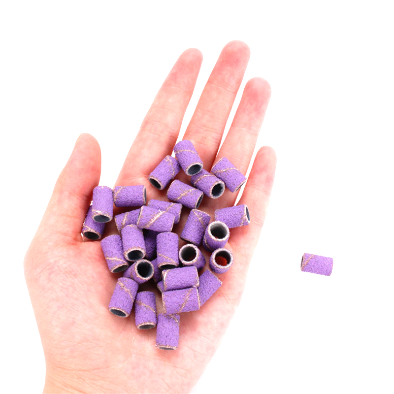 100Pcs/Pack Sanding Bands Electric Nail Drill Bit Accessories Nail UV Gel Polish Removal 80# 120# 180# Sand Circle Manicure Tool