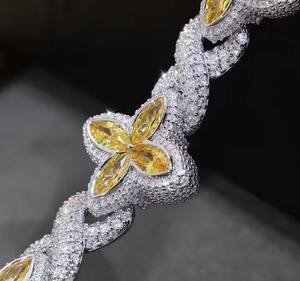 925 Plata Moissanite VVS Lab diamante pulsera cubana chapado en oro para bodas regalos estilo Hip Hop joyería helada precio al por mayor - Product Image 6