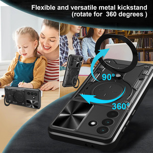 เคสกันกระแทกสำหรับ Samsung Galaxy A73 A72 A71 A55 A54 A53 A52 A51 A25 A36 A05 <span class=keywords><strong>5G</strong></span> พร้อมวงแหวนและฝาครอบสไลด์กล้อง - Product Image 3