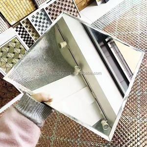 <span class=keywords><strong>Piastrelle</strong></span> a Mosaico Moderne <span class=keywords><strong>Autoadesive</strong></span> in Vetro per Pareti Spessore 4mm Motivo Quadrato per Arredamento Casa Bagni Design Parquet in Alluminio - Product Image 6