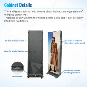 תצוגת LED ניידת מתקפלת P1.8 לשימוש פנים וחוץ, עומדת על הרצפה, נשלטת על ידי Wifi, שלט דיגיטלי פרסומי, OEM - Product Image 4