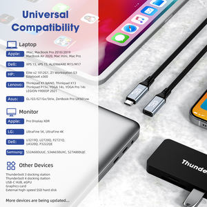 Cable de extensión USB4 <span class=keywords><strong>USB</strong></span> <span class=keywords><strong>C</strong></span> macho a hembra (coaxial)-PD240W 5A Carga rápida 40Gbps Cable de datos de alta velocidad - Product Image 3