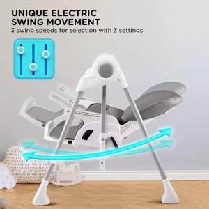 Chaise haute électrique 3-en-1 en plastique au design moderne, siège balançoire pour bébé, pliable, pour repas et alimentation, chaise intelligente pour bébé et enfant - Product Image 5