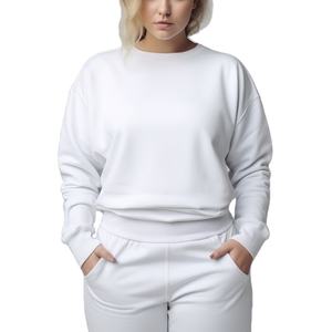 Meilleure qualité coton femmes sweats impression personnalisée broderie Logo uni noir sweat fabrication directe en usine de BD - Product Image 2