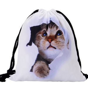 Promotionnel impression personnalisée petit imperméable 210d polyester cordon <span class=keywords><strong>emoji</strong></span> sac à dos - Product Image 3