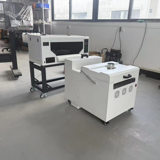 A3 30cm DTF Dual XP600/I3200 Printhead New QUCOR T-shirt Printer with Shaking Powder Machine and Heat Press