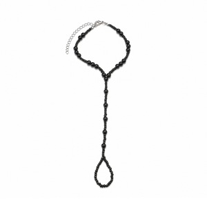 Chaîne de cheville en alliage plaqué or 18 carats avec motif cœur, pour femme et <span class=keywords><strong>homme</strong></span>, chaîne de <span class=keywords><strong>pied</strong></span> perlée noire pour mariage et anniversaire - Product Image 2
