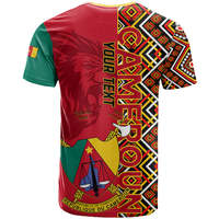 T-shirt de la Fête Nationale du Cameroun, motif armoiries du Cameroun, motif Ankara, pour voyage et travail, texte personnalisé, en polyester, sublimation