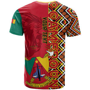 T-shirt de la Fête Nationale <span class=keywords><strong>du</strong></span> Cameroun, motif armoiries <span class=keywords><strong>du</strong></span> Cameroun, motif Ankara, pour voyage et travail, texte personnalisé, en polyester, sublimation - Product Image 4