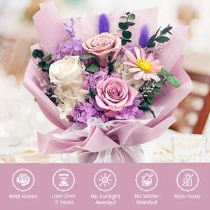 Заводская оптовая продажа, подарки на день валинтина, Новое поступление, сохраненные розы, голова, стабилизация вечной цветочной композиции, украшение - Product Image 5