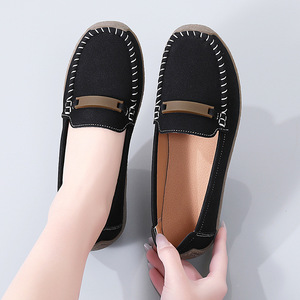 Zapatos Planos de Moda para <span class=keywords><strong>Mujer</strong></span> 2026, Mocasines de Gamuza, Sin Cordones, Suela Suave, Talla Grande, Tendencia de Moda para Mamás - Product Image 6