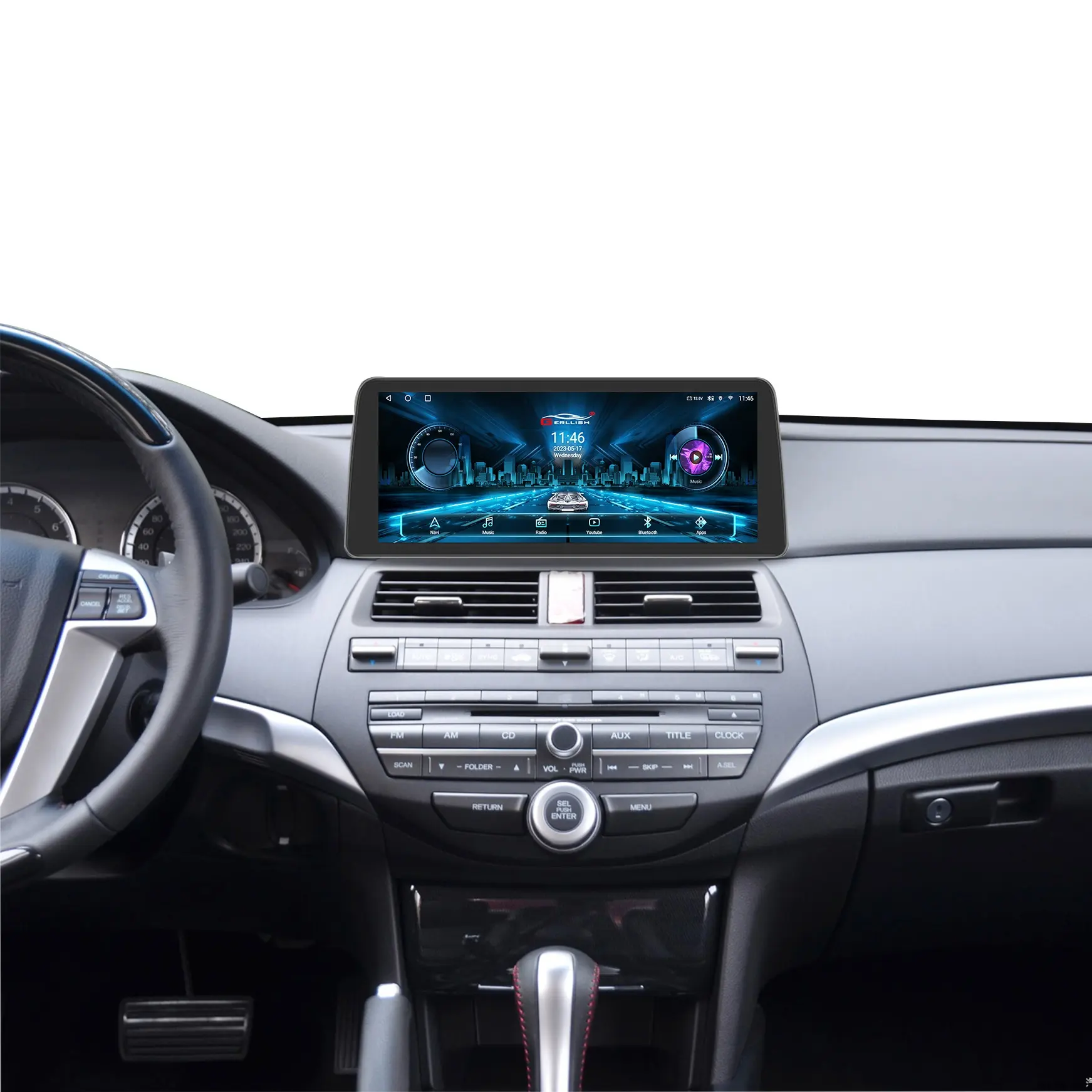 Gerllish Android Car Radio Multimídia Reprodutor de Vídeo para Honda Accord 2008 - 2012 Navegação GPS 2 Din DVD Unidade de Cabeça Estéreo Auto