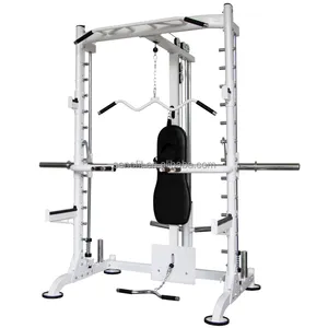 Gym Krachttraining Fitness Apparatuur Multifunctionele Rack Power Kooi Commerciële Smith Machine Met Lat Functie