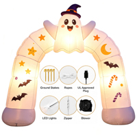 Arche Gonflable Fantôme d'Halloween avec LED, Slogan Personnalisé, Souffleur Oxford 120W, Décoration d'Entrée pour Événements