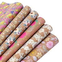 Rouleau de papier artisanal enduit de silicone imperméable pour bouquet de fleurs, matériau d'emballage cadeau, cadre en forme de cœur à bordure dorée DIY 56x56cm