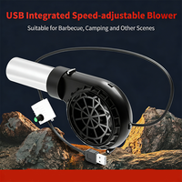 Souffleur de barbecue USB, souffleur de pique-nique en plein air, poêle à bois, vitesse réglable, appareil de feu, sèche-cheveux portable