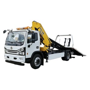 Dongfeng DFAC 4x2 Camión Grúa de Plataforma Plana de 5 Toneladas con Grúa Articulada, Camión de Recuperación de Plataforma Deslizante de Alta Calidad - Product Image 1