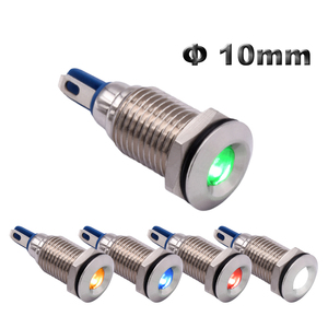 Kim loại màu đỏ màu xanh lá cây màu xanh ánh sáng thí điểm Chỉ số LED 10mm 12V chuyển đổi bánh răng chỉ báo tín hiệu đèn 24V cho ngành công nghiệp điện máy - Product Image 1