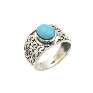 ขายดีที่สุดที่น่าทึ่ง 925 เงินสเตอร์ลิงเทอร์ควอยซ์แหวนประดับเครื่องประดับที่กําหนดเอง - Product Image 1