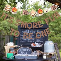 Dekorasi Pesta Ulang Tahun Smores, Spanduk 'Its Smore Fun to Be One', Perlengkapan Pesta 'One Happy Camper' untuk Ulang Tahun Pertama