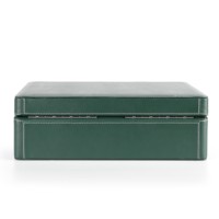 Boîtes de rangement de luxe personnalisées en cuir pour montres automatiques pour hommes, vert et noir, 8 emplacements, organisateur, présentoir avec logo et serrure