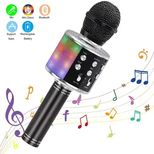 Profesyonel bluetooth kablosuz mikrofon Karaoke hoparlörü KTV müzik çalar şarkı kaydedici el mikrofonu mikrofon 1800Mah